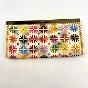 Handmade Cross-stitch Wallet Clutch grandma embroidery